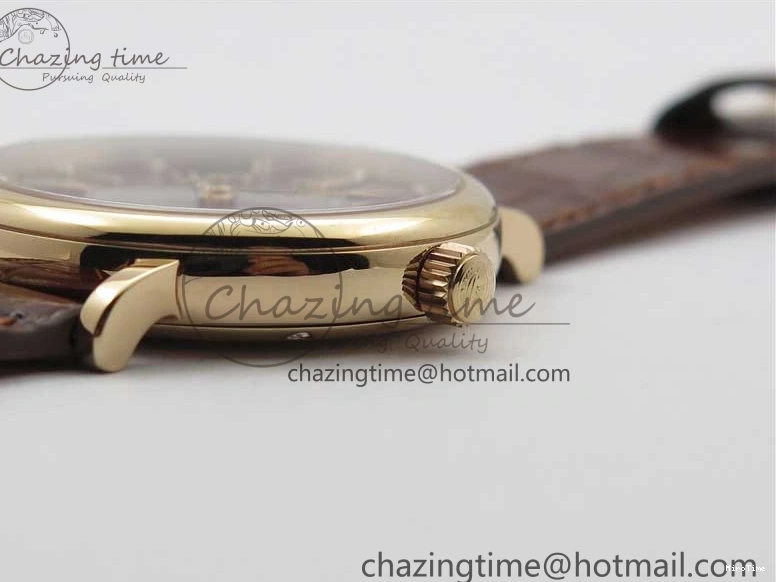 MIROTIME 1226 Portofino 37mm RG V7F 1:1 Best Edition Gray Dial on Deep Brown Leather Strap A SunProtective 7090